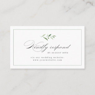 Carte De Placement Classic Elegance Script Mariage vert RSVP