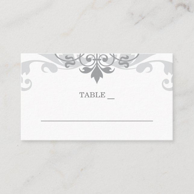 Carte De Placement Classique Argent Gris Ironworks Mariage élégant (Devant)