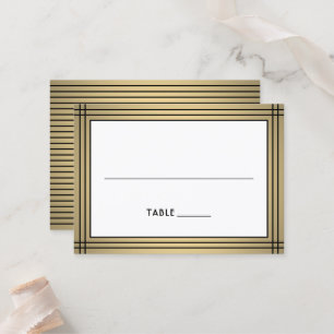 Carte De Placement Classique Noir & Or Bordure Grande Élégante Escort