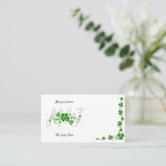 Carte De Placement Clover Celtique Shamrock irlandais traditionnel (Debout devant)