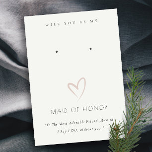 CARTE DE PLACEMENT COEUR BLANC MAID OF HONOR CADEAU EARRING AFFICHE