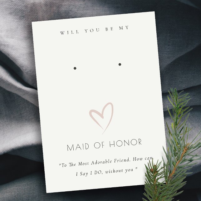 CARTE DE PLACEMENT COEUR BLANC MAID OF HONOR CADEAU EARRING AFFICHE (Créateur téléchargé)