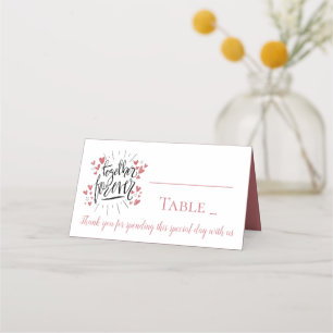 Carte De Placement Coeurs roses ensemble pour toujours Merci Mariage