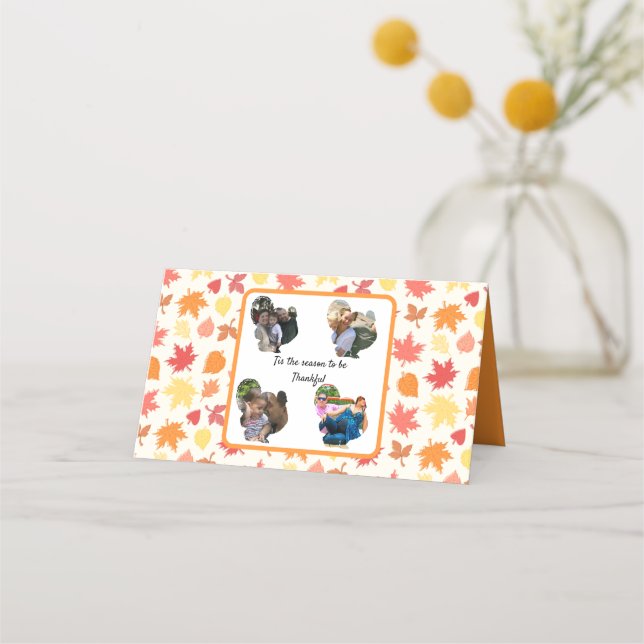 Carte De Placement Collage photo personnalisé de dinde graisseuse (Devant)