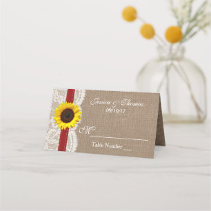 Carte De Placement Collection de Mariages de tournesol rustique - Rou