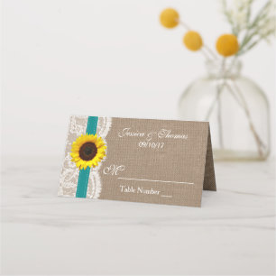 Carte De Placement Collection de Mariages de tournesol rustique - Tur