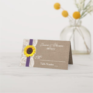 Carte De Placement Collection de Mariages de tournesol rustique - vio