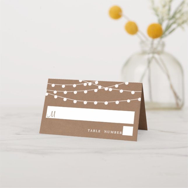 Carte De Placement Collection de Mariages Rustic Kraft (Devant)