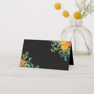 Carte De Placement Collection Mariage gothique d'Halloween noir et or