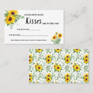 Carte De Placement Combien de baisers Sunflowers Fête des mariées Car