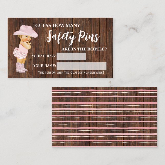 Carte De Placement Combien de pinceaux de sécurité Baby shower de la  (Devant / Derrière)
