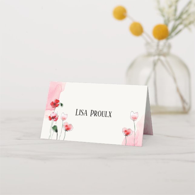 Carte de placement "Coquelicots" (Devant)