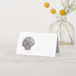 Carte de placement coquillage ton bleu