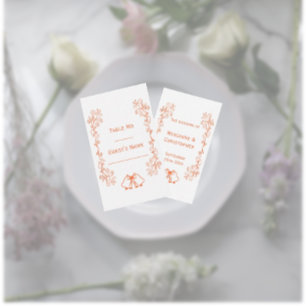 Carte De Placement Coral Bells Scrollwork Design Mariage