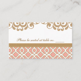 Carte De Placement Coral Gold Marocain Mariage Table Place
