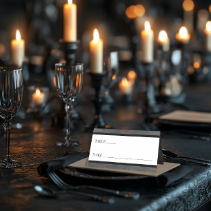 Carte De Placement Corbeau noir gothique et Mariage Rose noir