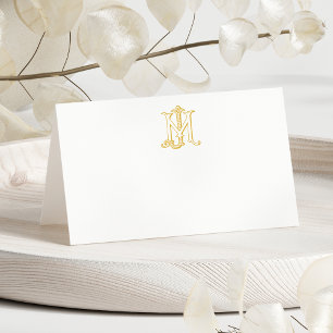 Carte De Placement COULEUR MODIFICATIVE JM Monogramme MJ Monogramme C