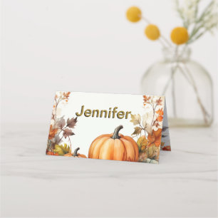 Carte De Placement Couleurs de automne Thanksgiving Dîner