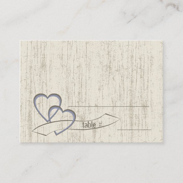Carte De Placement Country Barn Wood Coeurs Mariages (Devant)