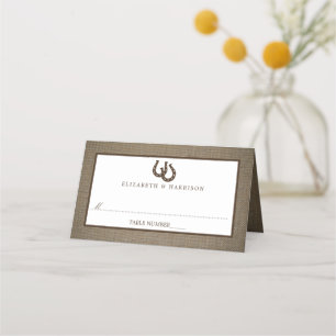 Carte De Placement Country Rustic Horseshoe Sur Burlap Mariage