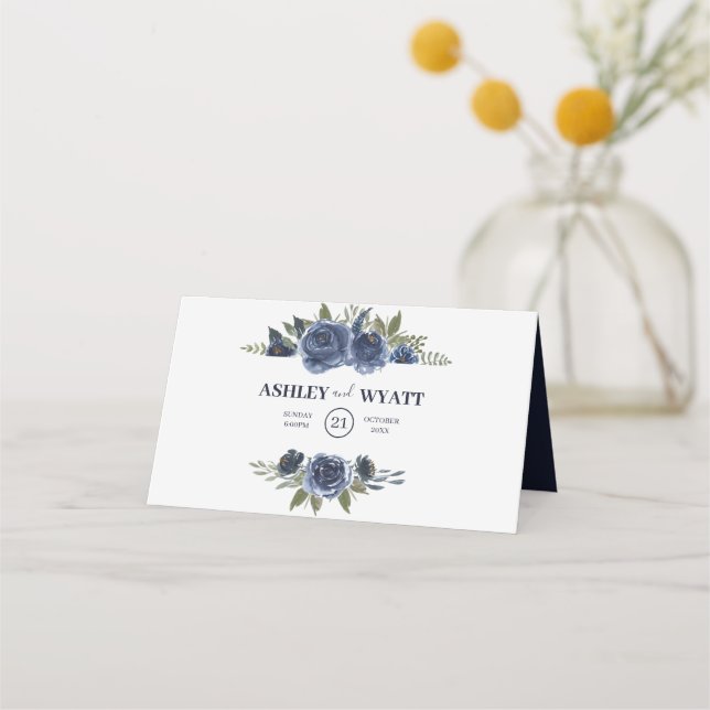 Carte De Placement Couronne Rose bleue (Dos)