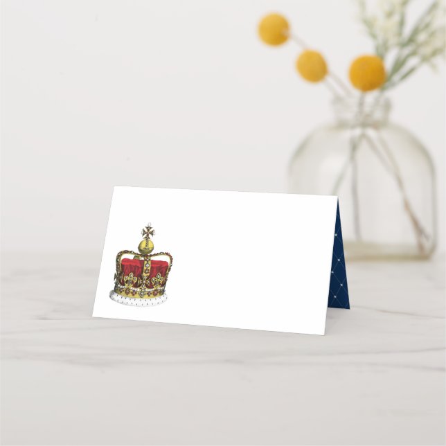 Carte De Placement Couronne royale en rouge et en or 2 (Dos)
