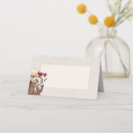 Carte De Placement Couverture de douche de thé floral aquarelle 