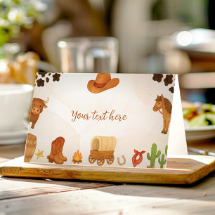 Carte De Placement Cowboy Wild West Rodeo Anniversaire tente alimenta