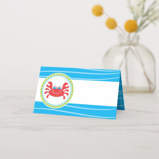 Carte De Placement Crabe sous la mer Anniversaire (Devant)