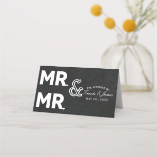 Carte De Placement Craie de tableau noir MR & MR Mariage Gay Table Se