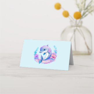 Carte De Placement Créature Mer Dauphin Cute