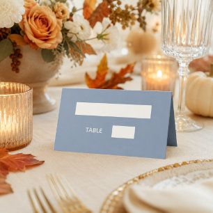 Carte De Placement Crème bleu poussiéreux moderne simple