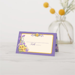 Carte De Placement Crème de mariage du jardin de printemps Goldfinch