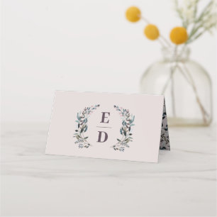 Carte De Placement Crest jardin Tableau Monogramme Mariage mauve