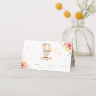 Carte De Placement Cuisine Animaux Baby shower de ballon à air chaud