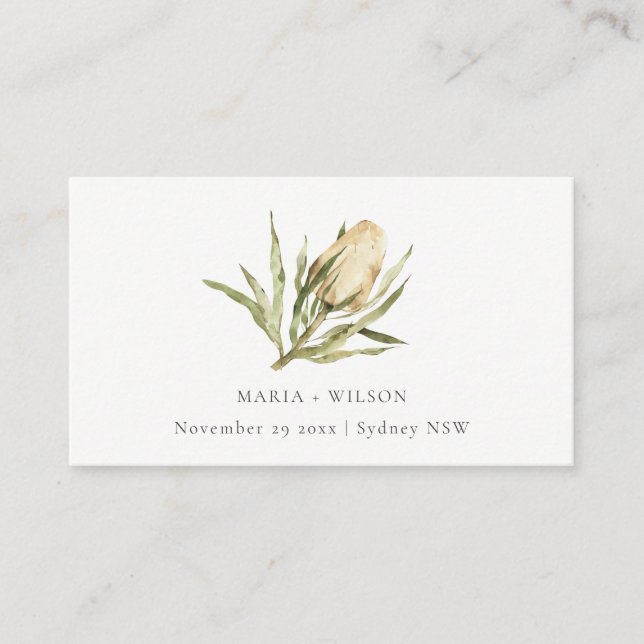Carte De Placement Cute Amérindienne Banksia Aquarelle Mariage Floral (Devant)