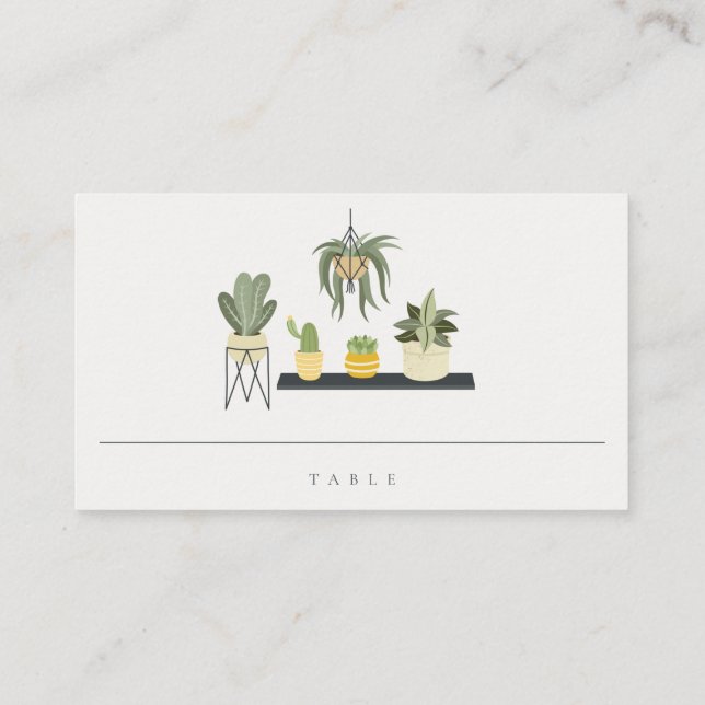 Carte De Placement Cute Elegant Pot Feuilleté Succulent Plante Mariag (Dos)
