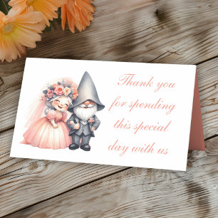 Carte De Placement Cute Garden Gnome Garden Tnank You Mariage