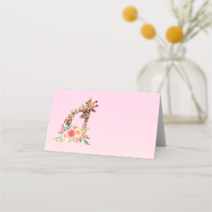 Carte De Placement Cute Giraffe Aquarelle Maman & Bébé