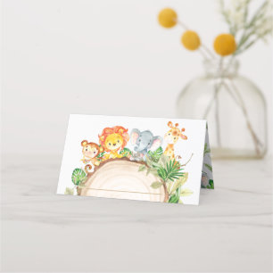 Carte De Placement Cute Jungle Animaux Safari 1er Anniversaire Verdur