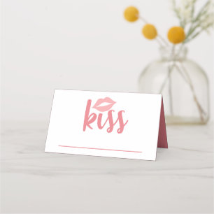 Carte De Placement Cute Lote Pink Lipstick Kiss Mariage Fête des mari