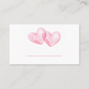 Carte De Placement Cute Love Rose Aquarelle Coeurs Mariage