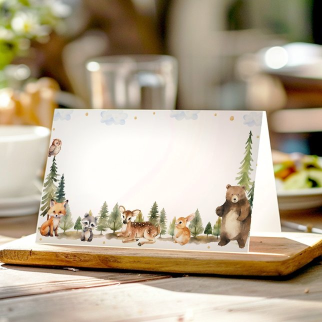 Carte De Placement Cute Woodland Animaux nourriture Tente Place Carte (Créateur téléchargé)