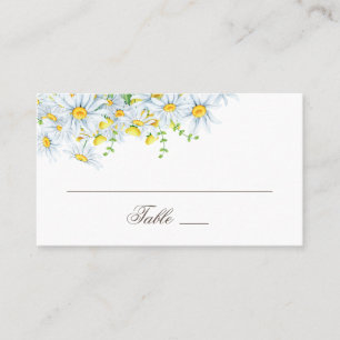 Carte De Placement Daisy. Fleurs de campagne. Mariage floral aquarell