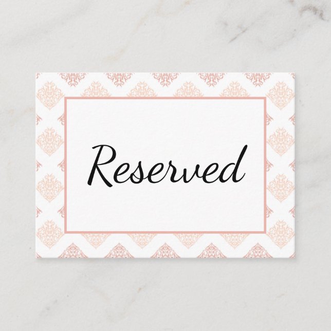 Carte De Placement Damas Rose Pêche Doux (Devant)