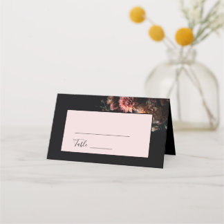 Carte De Placement Dark Moody Realistic Flowers Wedding