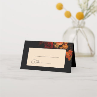 Carte De Placement Dark Moody Vintage Fine Art Flowers Wedding