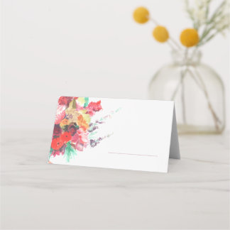 Carte de placement de bouquet de fleurs vibrant