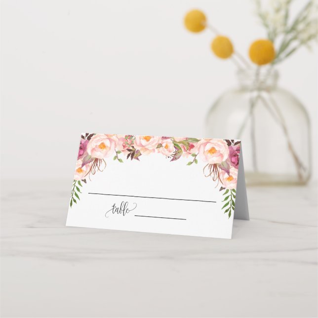 Carte de placement de mariage Shower de mariage fl (Devant)