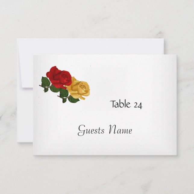 Carte de Placement de Table Blanche (Devant)